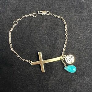 Silver Cross Charm Bracelet